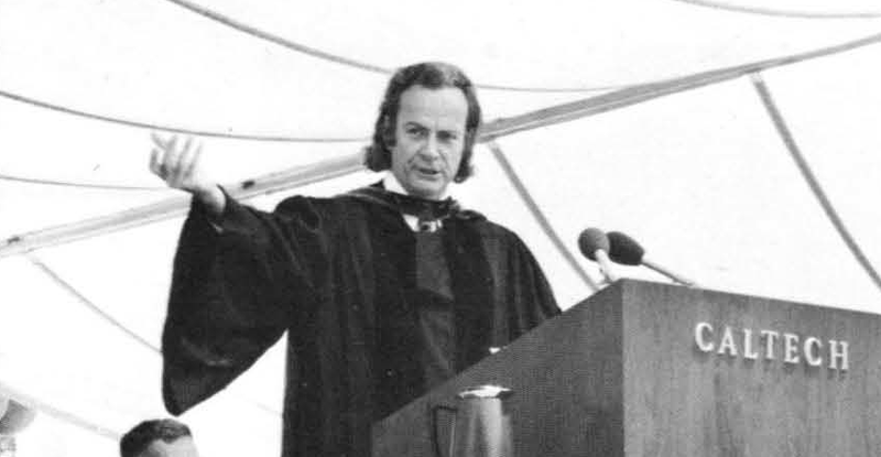 Richard Feynman giving the 1974 California Institute of Technology commencement address